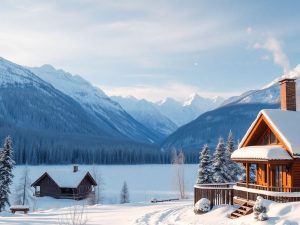 FocusTravel 33 Peisaj de iarnă cu munți acoperiți de zăpadă.
