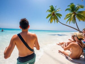 Români la plajă în destinații tropicale populare.