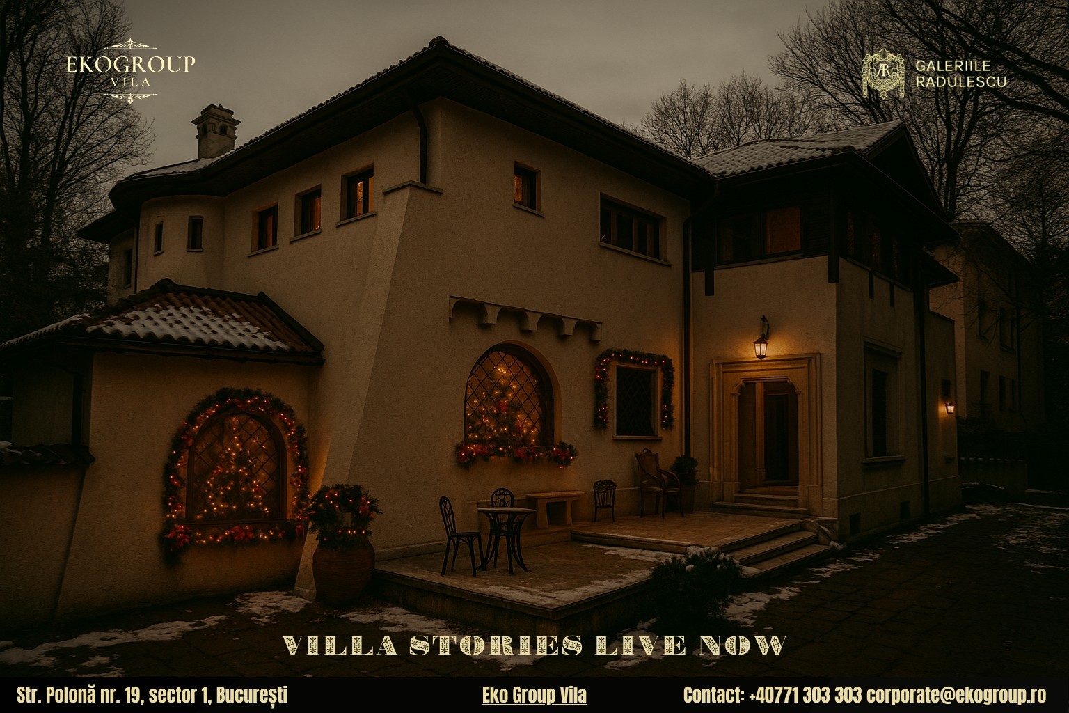 Legende de Crăciun reinterpretate într-un decor de eleganță interbelică la Eko Group Vila